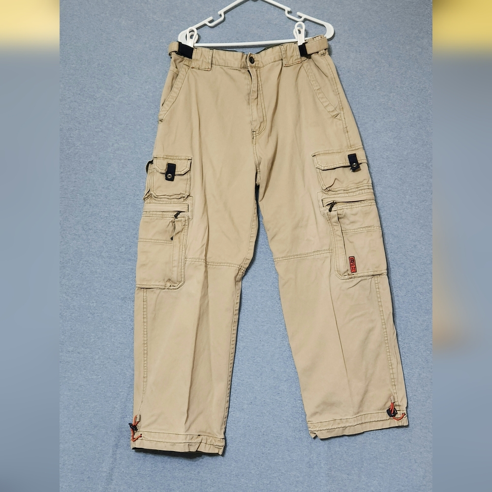 Bugle Boy Tan Cargo Pants Relaxed Fit. 36/30